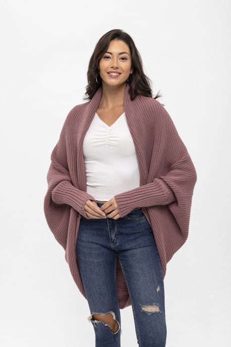 Cardigan Batwing Long Sleeve Cardigan Wool Blended - Image 1