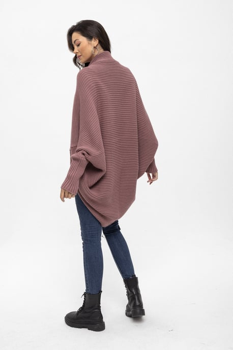 Cardigan Batwing Long Sleeve Cardigan Wool Blended - Image 4