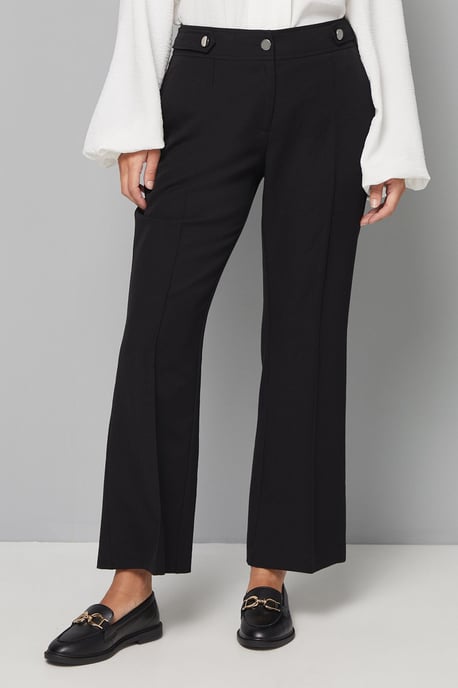 Petite Black Smart Bootcut Leg Trousers - Image 1
