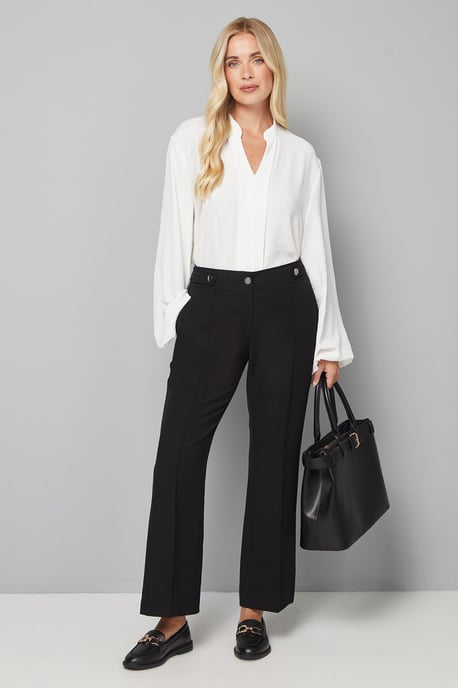 Petite Black Smart Bootcut Leg Trousers - Image 2