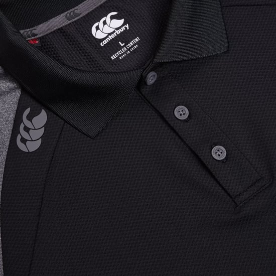 Canterbury Mens Elite Polo Shirt (Black/Magnet Grey) - Image 3