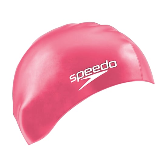 Speedo Unisex Adult Long Hair Silicone Swim Cap (Pink) - Image 3