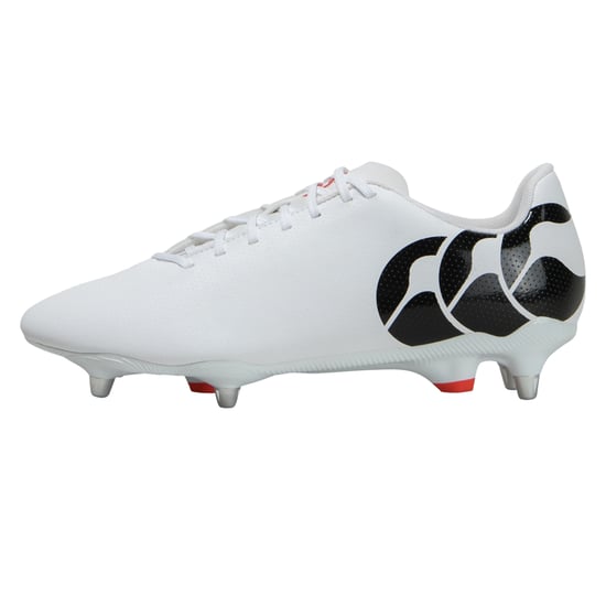 Canterbury Unisex Adult Speed Raze Soft Ground Rugby Boots (White/Black/Red) - Image 1