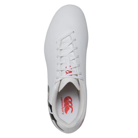 Canterbury Unisex Adult Speed Raze Soft Ground Rugby Boots (White/Black/Red) - Image 2
