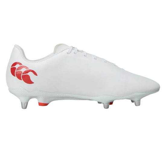 Canterbury Unisex Adult Speed Raze Soft Ground Rugby Boots (White/Black/Red) - Image 3