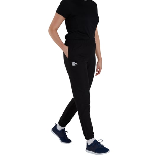 Canterbury Dames Club Effen Cuffed Tapered Joggingbroek (Zwart) - Image 3