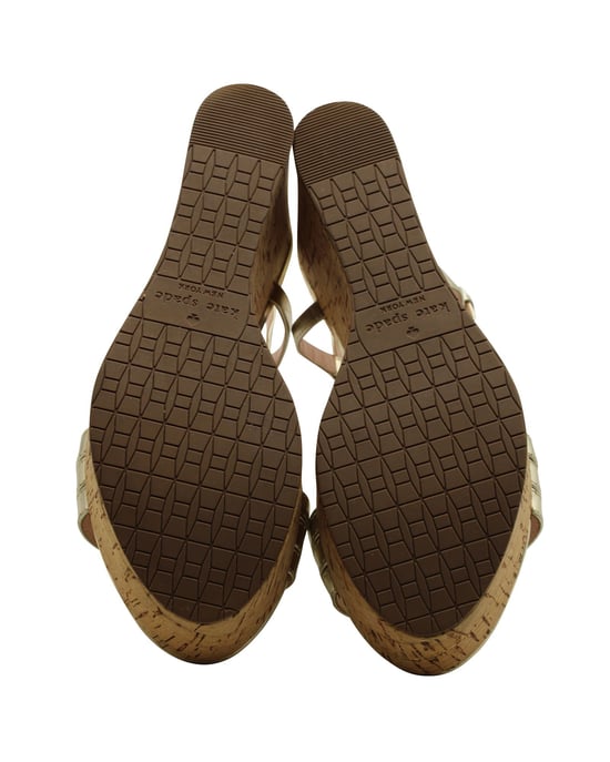 Metaalgele Wedge Sandalen - Image 5