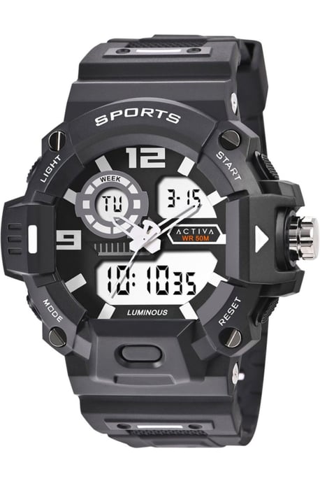 Activa X Invicta Digital ACW495-001 Heren Horloge - Quartz Uurwerk - Plastic met zwarte Wijzerplaat - 55mm - Image 1