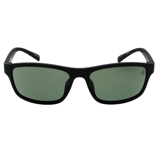 Timberland Matte Black Frame Groene Gepolariseerde Lens Zonnebril - Image 1