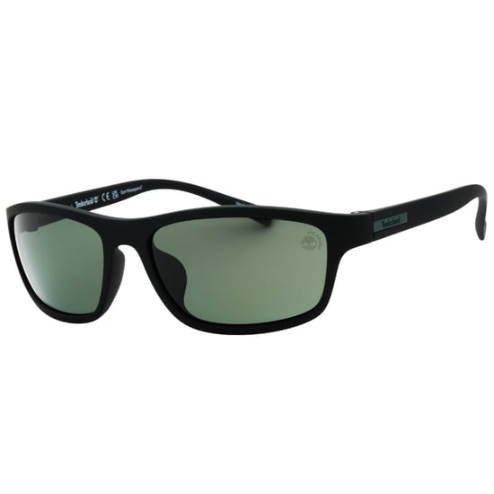 Timberland Matte Black Frame Groene Gepolariseerde Lens Zonnebril - Image 2
