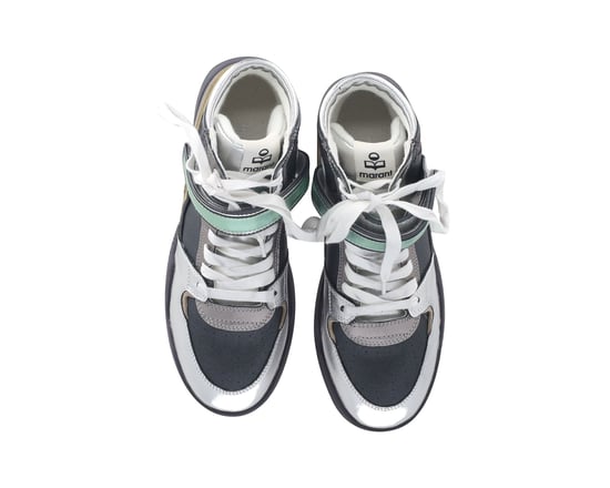 Isabel Marant Bresse Metallic Colorblock High-Top Sneakers in Multicolor Leather - Image 5