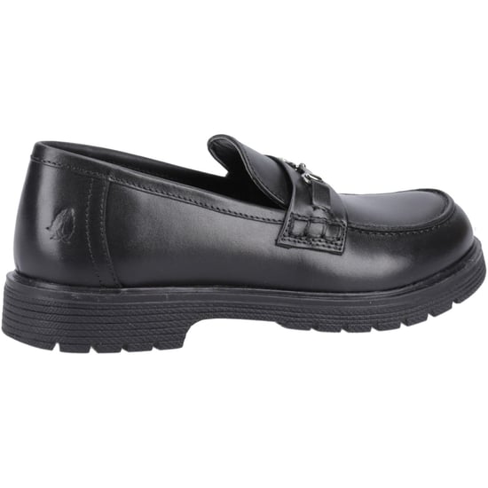 Hush Puppies Lydia Senior Leather Girls's Black Loafers - Image 2