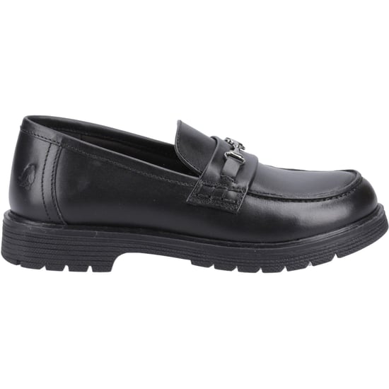 Hush Puppies Lydia Senior Leather Girls's Black Loafers - Image 5