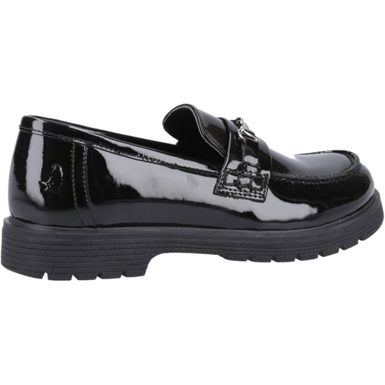 Hush Puppies Lydia Patent Senior Leather Girls's Black Loafers - Image 2