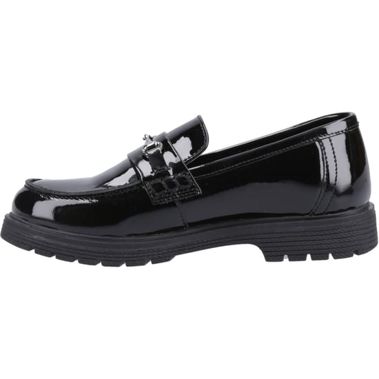 Hush Puppies Lydia Patent Senior Leather Girls's Black Loafers - Image 4