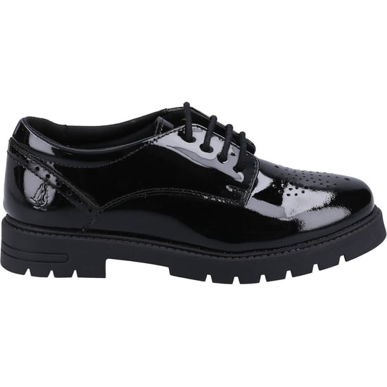 Hush Puppies Jayne Patent SNR Meisjes Zwarte Veterschoenen Van Leer - Image 4