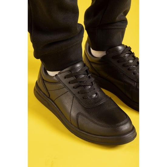Hush Puppies Robert SNR Leather Boys's Black Lace-Up Shoes - Image 5
