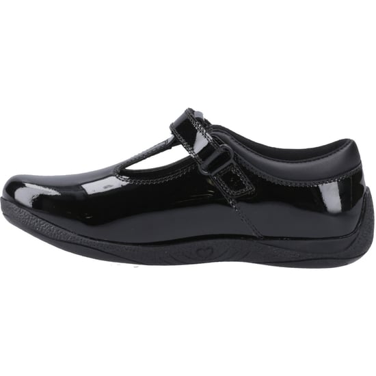 Hush Puppies Caitlin T-Bar Flickors Svarta Skor I Läder - Image 4