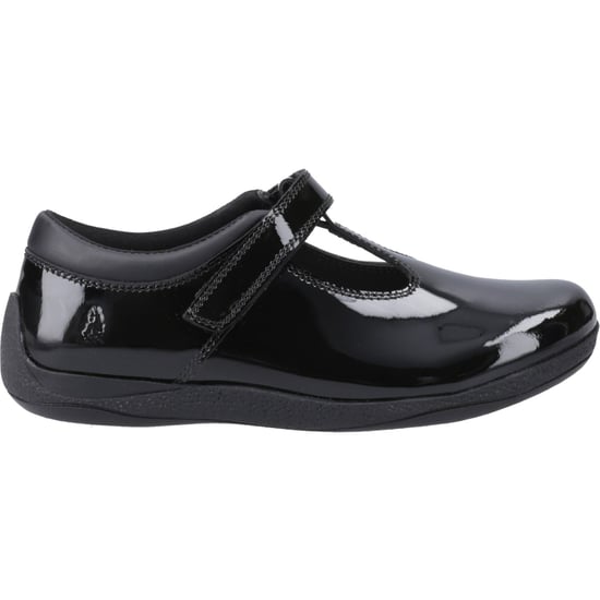 Hush Puppies Caitlin T-Bar Flickors Svarta Skor I Läder - Image 5