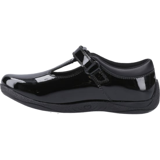 Hush Puppies Caitlin T-Bar Flickors Svarta Skor I Läder - Image 4