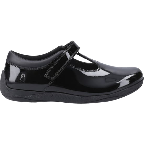 Hush Puppies Caitlin T-Bar Flickors Svarta Skor I Läder - Image 5
