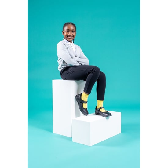Hush Puppies Bianca SNR Meisjes Zwart Leren Schoenen - Image 5