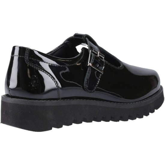 Hush Puppies Florrie T-Bar Flickors Svarta Skor I Läder - Image 2