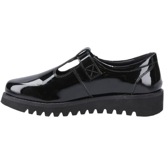 Hush Puppies Florrie T-Bar Flickors Svarta Skor I Läder - Image 4
