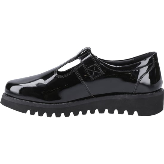 Hush Puppies Florrie T-Bar Flickors Svarta Skor I Läder - Image 4