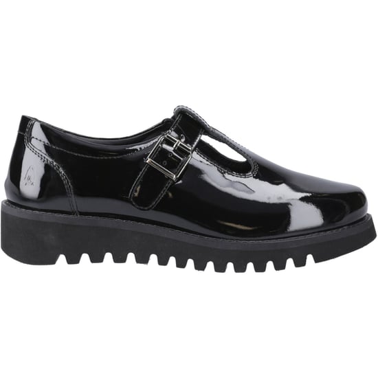 Hush Puppies Florrie T-Bar Flickors Svarta Skor I Läder - Image 5
