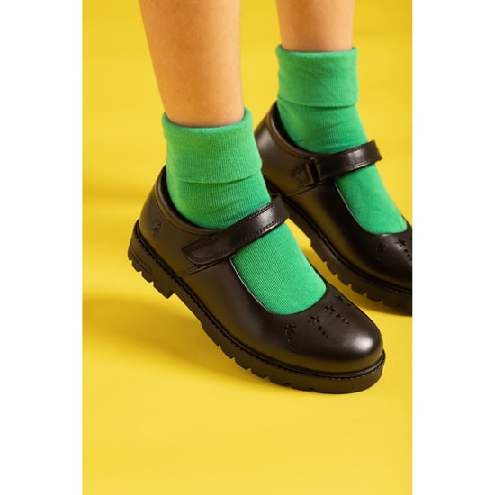 Hush Puppies Sabrina Junior Meisjes Zwart Leren Schoenen - Image 6