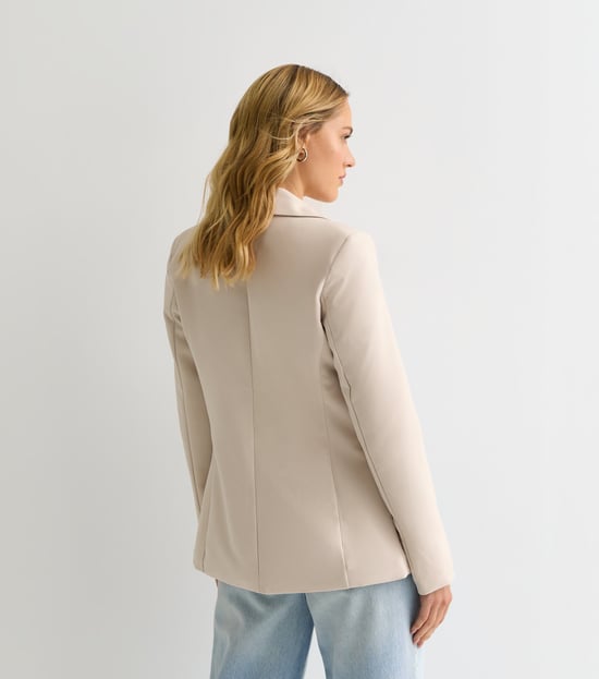 Beige Pocket Detail Tailored Blazer - Image 4