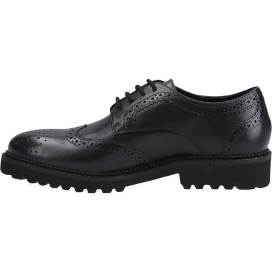 Hush Puppies Gabi Lace Up Läderflickors Svarta Brogues - Image 4