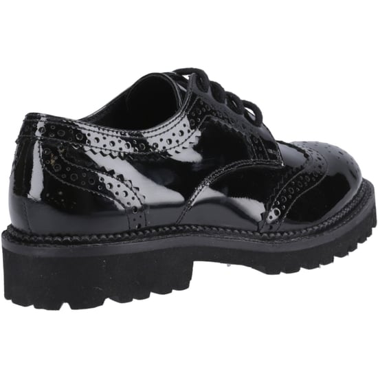 Hush Puppies Gabi Lace Up Läderflickors Svarta Brogues - Image 2