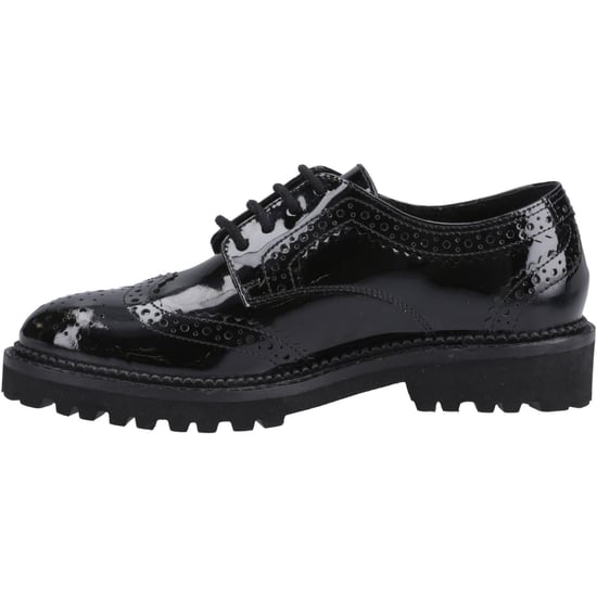 Hush Puppies Gabi Lace Up Läderflickors Svarta Brogues - Image 4
