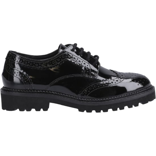Hush Puppies Gabi Lace Up Läderflickors Svarta Brogues - Image 5