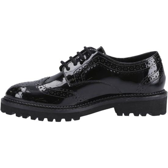 Hush Puppies Gabi Lace Up Läderflickors Svarta Brogues - Image 4