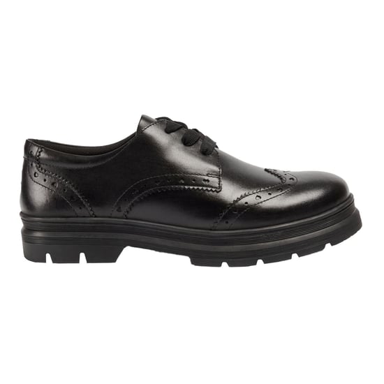 Pod Fiona Meisjes Zwart Leren Brogues - Image 5
