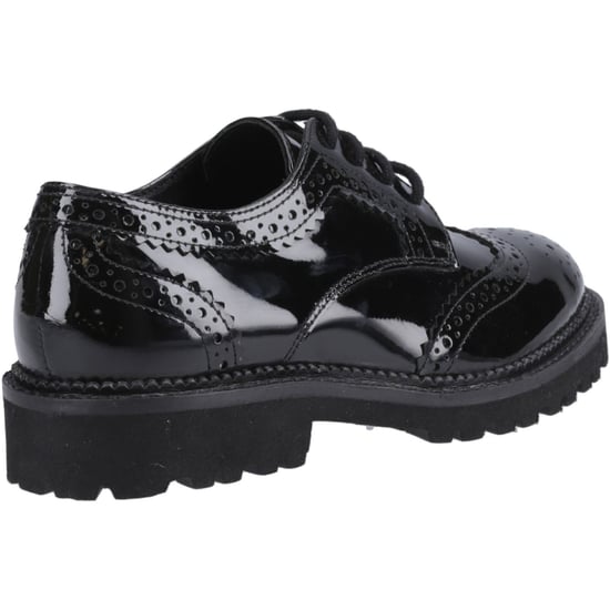 Hush Puppies Gabi Lace Up Läderflickors Svarta Brogues - Image 2