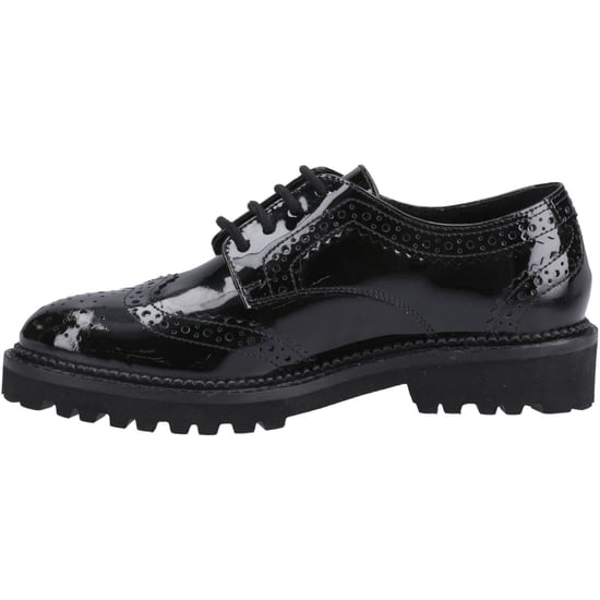 Hush Puppies Gabi Lace Up Läderflickors Svarta Brogues - Image 4