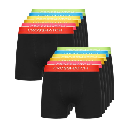 Crosshatch Mens Astral Boxer Shorts (Pack of 12) (Black) - Image 1