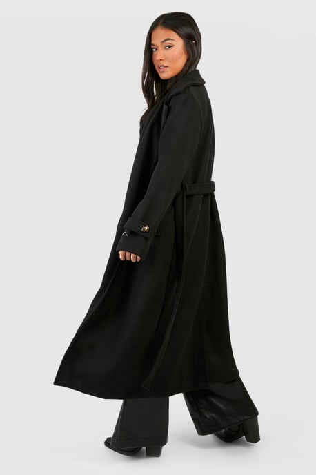 Petite Belted Wool Look Trench - Image 2