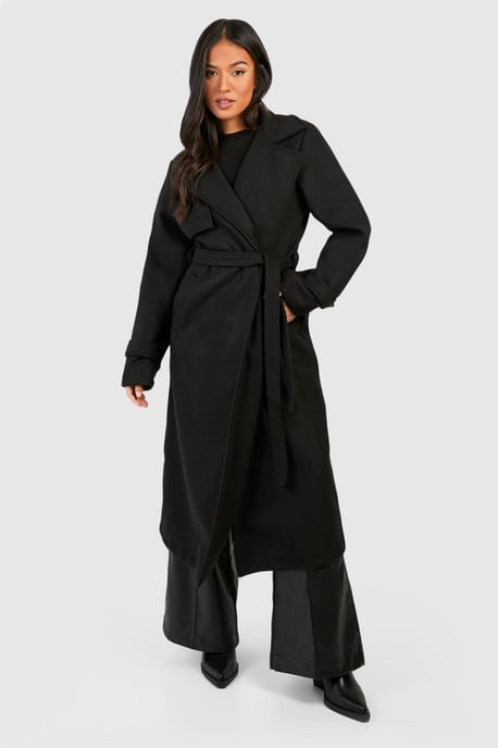 Petite Belted Wool Look Trench - Image 3