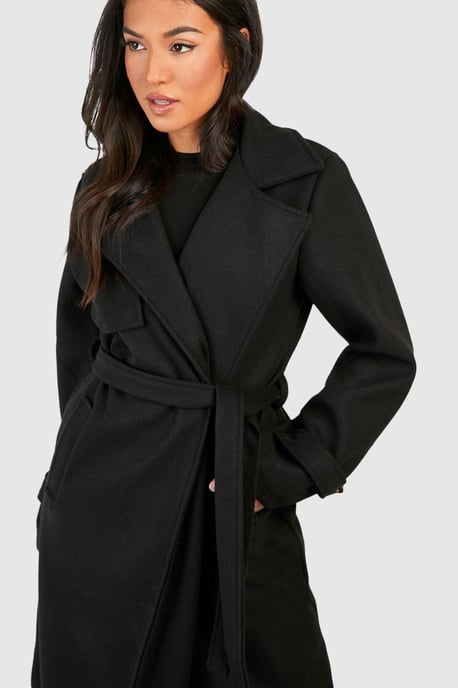 Petite Belted Wool Look Trench - Image 4