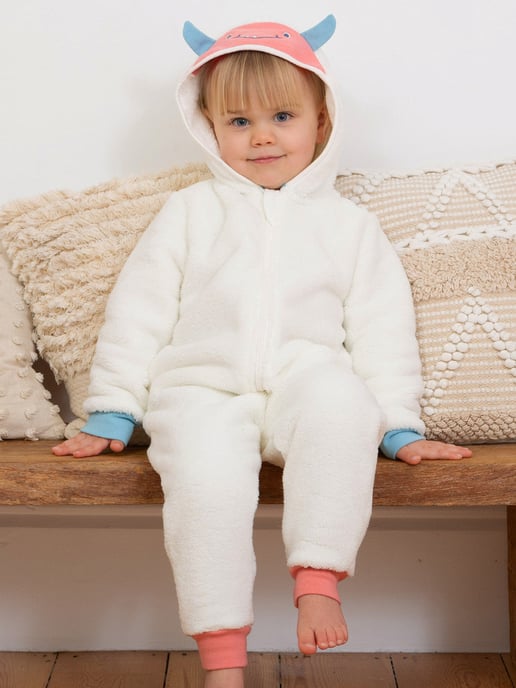Kite Clothing Huggle Bub Fleece Onesie Cream - Image 2