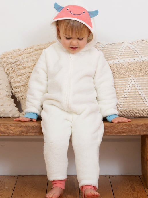 Kite Clothing Huggle Bub Fleece Onesie Cream - Image 3