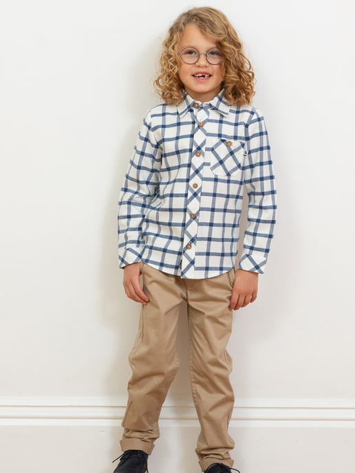 Kite Clothing Check Shirt Cream - Image 3