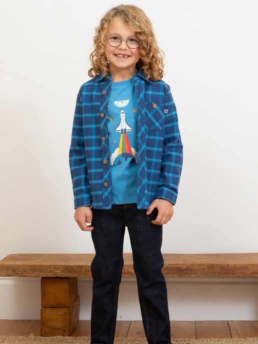 Kite Clothing Check Shirt Navy - Image 3