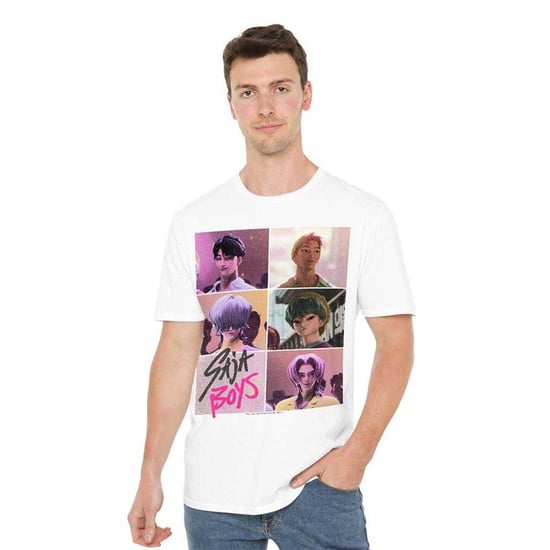 k-pop-demon-hunters-unisex-volwassen-era-saja-jongens-raster-t-shirt-wit