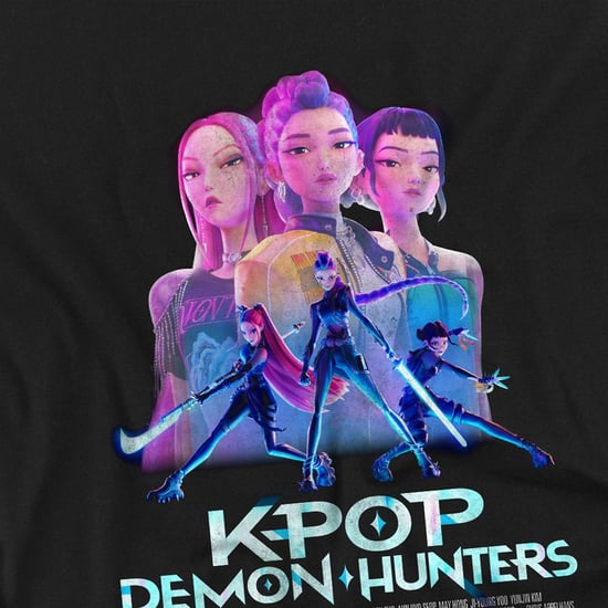 K-Pop Demon Hunters Childrens/Kids Huntrix Huntr/X Poster T-Shirt (Black) - Image 2